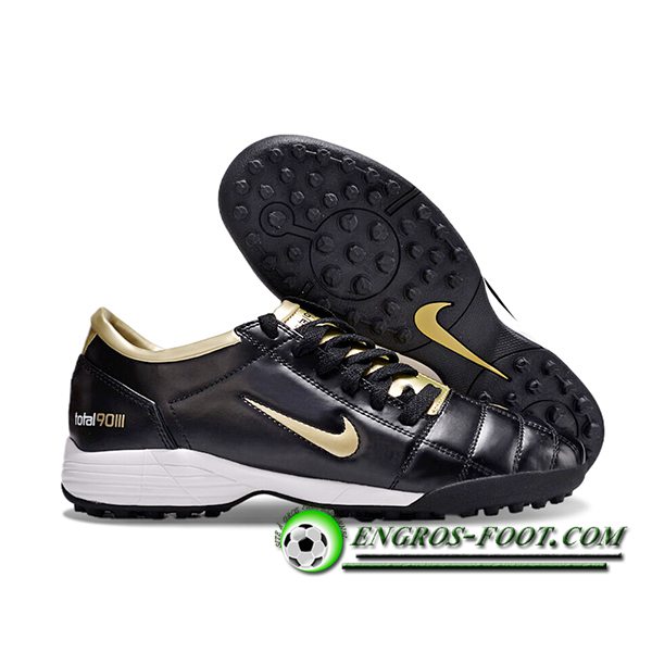 Nike Chaussures de Foot T90 TF Noir/Jaune