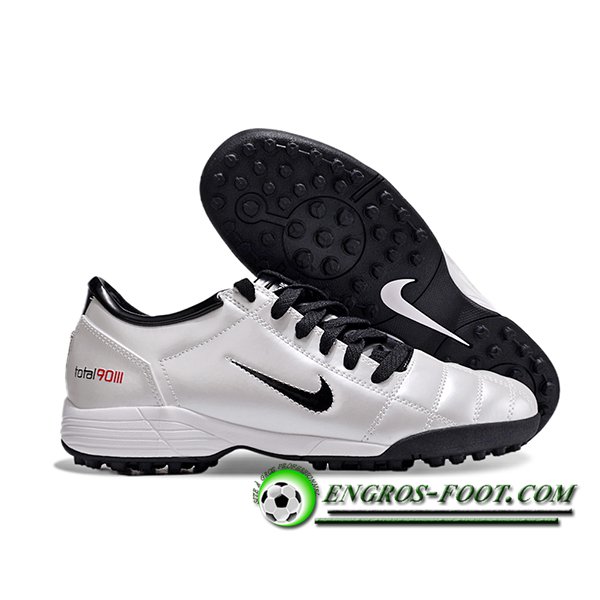 Nike Chaussures de Foot T90 TF Blanc/Noir