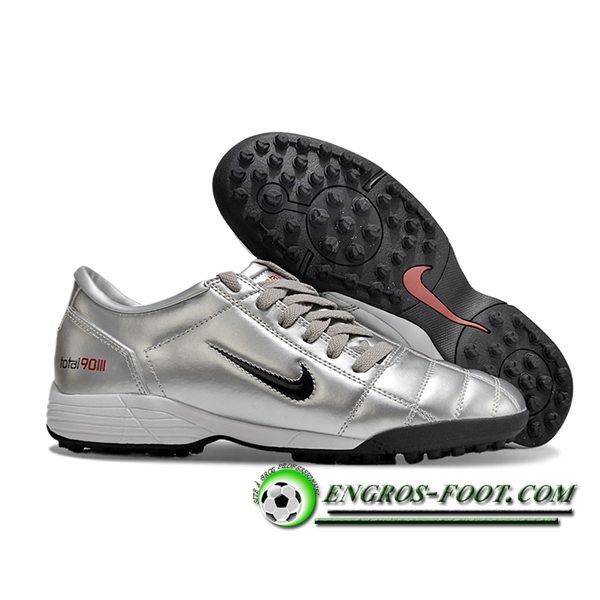 Nike Chaussures de Foot T90 TF Gris/Noir -03