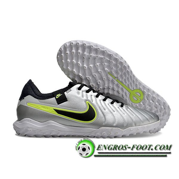 Nike Chaussures de Foot Tiempo Legend X PRO TF Gris/Noir/Vert