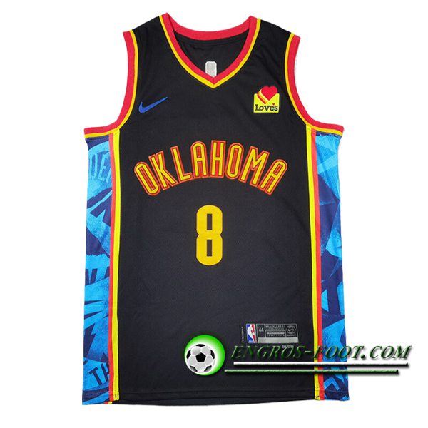 Maillot Oklahoma City Thunder (WILLIAMS #8) 2024/25 Noir/Jaune/Bleu