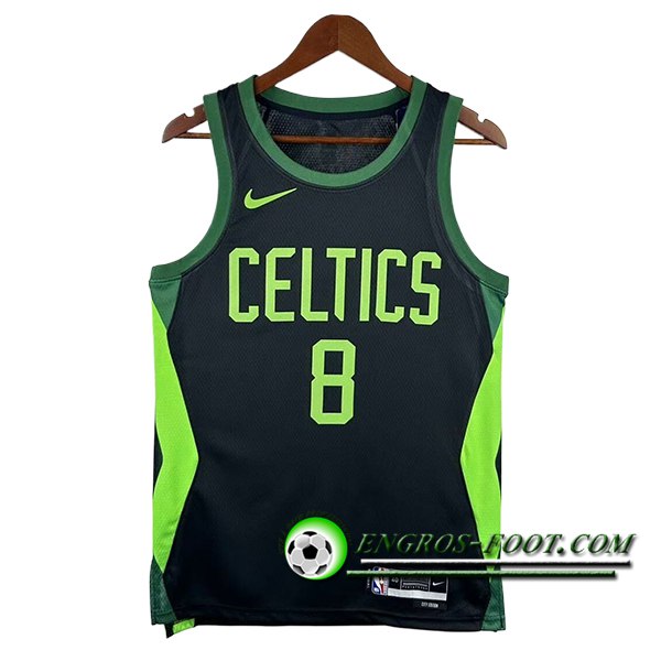 Maillot Boston Celtics (PORZINGIS #8) 2024/25 Noir/Vert -02