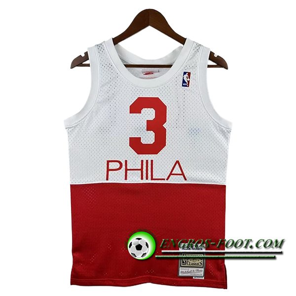 Maillot Philadelphia 76ers (IVERSON #3) 2023/24 Blanc/Rouge