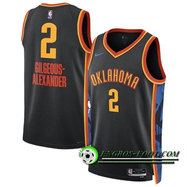 Maillot Oklahoma City Thunder (GILGEOUS-ALEXANDER #2) 2024/25 Noir/Orange/Bleu