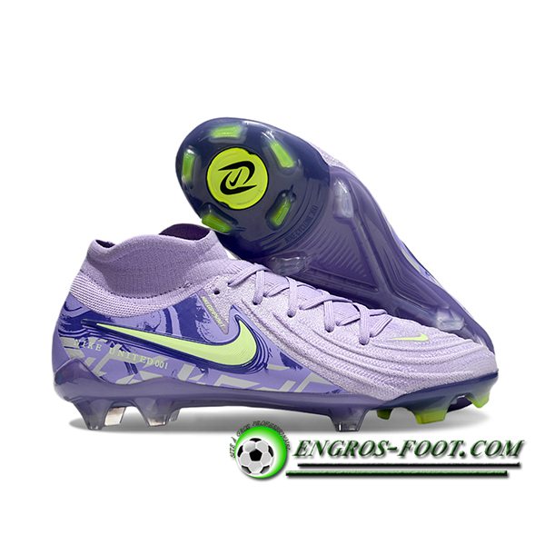 Nike Chaussures de Foot Phantom Luna Elite NU FG Pourpre/Vert -02