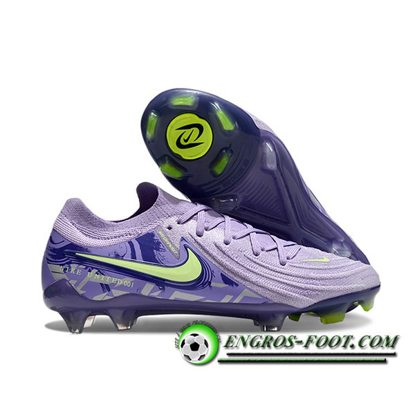 Nike Chaussures de Foot Phantom Luna Elite NU FG Pourpre/Vert -03