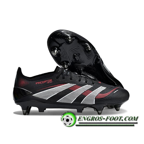 Adidas Chaussures de Foot 25 Predator Elite SG Noir/Gris/Rouge