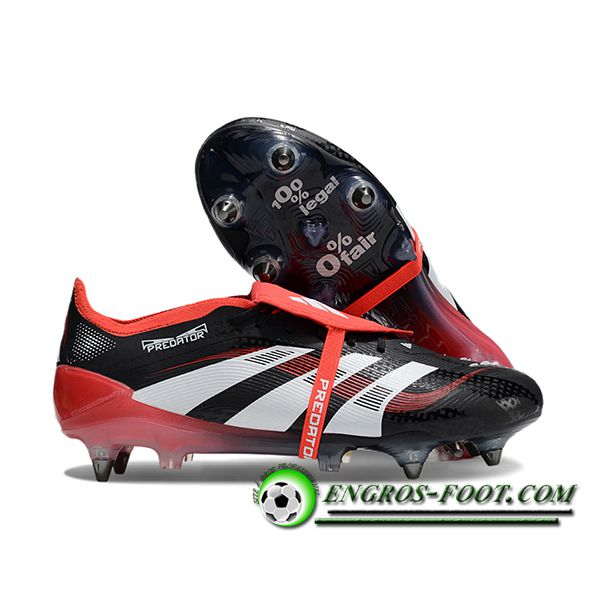 Adidas Chaussures de Foot 25 Predator Elite Tongue SG Noir/Orange/Blanc