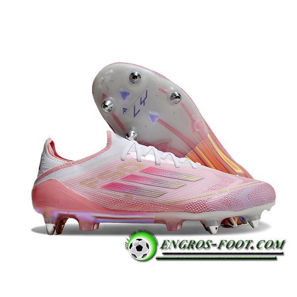 Adidas Chaussures de Foot F50 Elite SG Rose/Blanc