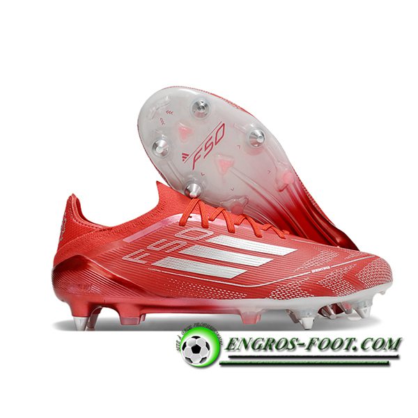 Adidas Chaussures de Foot F50 Elite SG Rouge/Gris