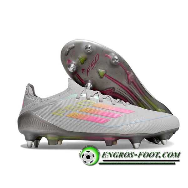 Adidas Chaussures de Foot F50 Elite SG Gris/Rose