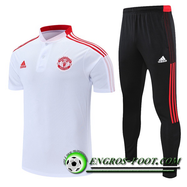 Ensemble Polo Manchester United + Pantalon Blanc/Rouge2021/2022