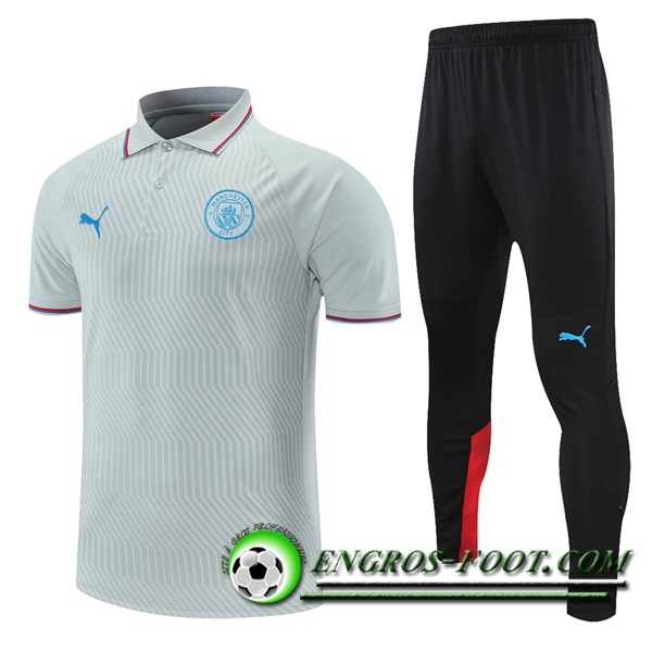 Ensemble Polo Manchester City + Pantalon Rouge/Gris 2021/2022