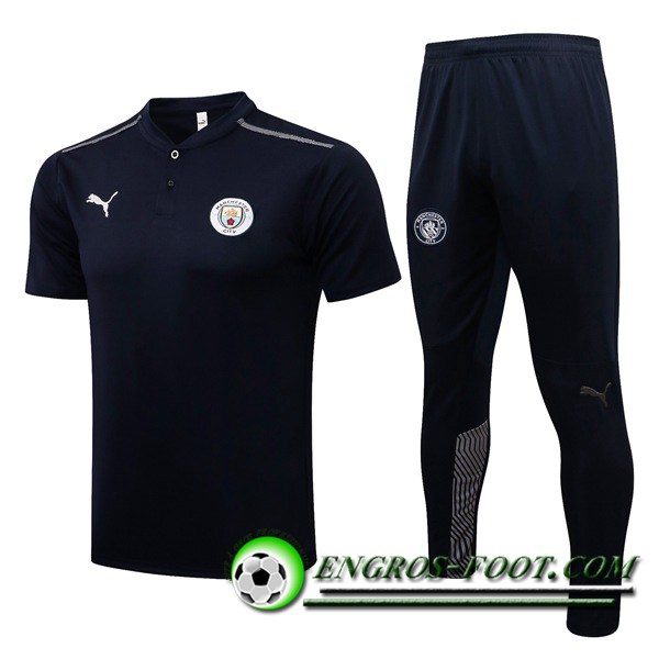 Ensemble Polo Manchester City + Pantalon Noir/Gris 2021/2022