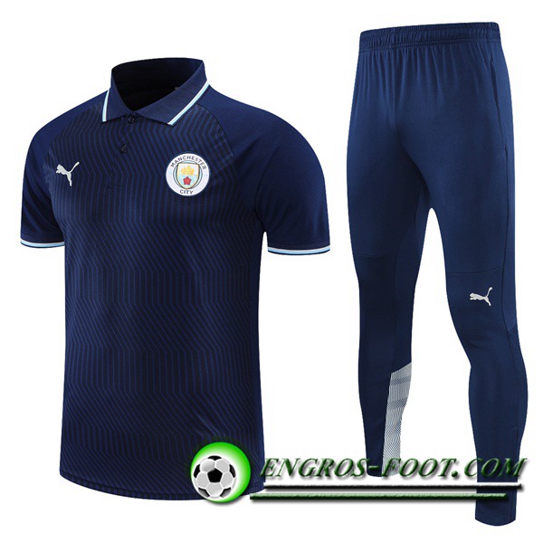 Ensemble Polo Manchester City + Pantalon Bleu Marin 2021/2022