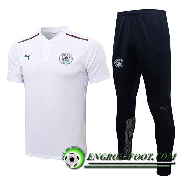 Ensemble Polo Manchester City + Pantalon Blanc 2021/2022