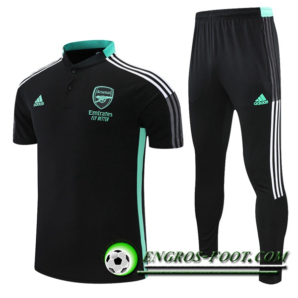 Ensemble Polo FC Arsenal + Pantalon Noir/Vert 2021/2022