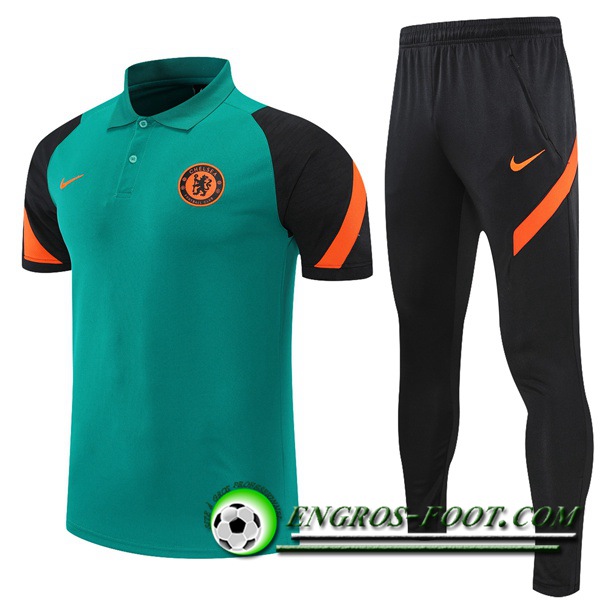 Ensemble Polo FC Chelsea + Pantalon Noir/Vert 2021/2022