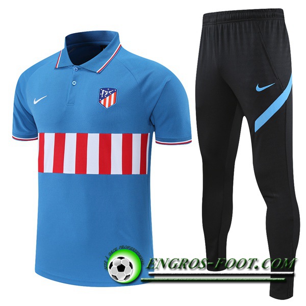 Ensemble Polo Atletico Madrid + Pantalon Bleu/Rouge/Blanc 2021/2022