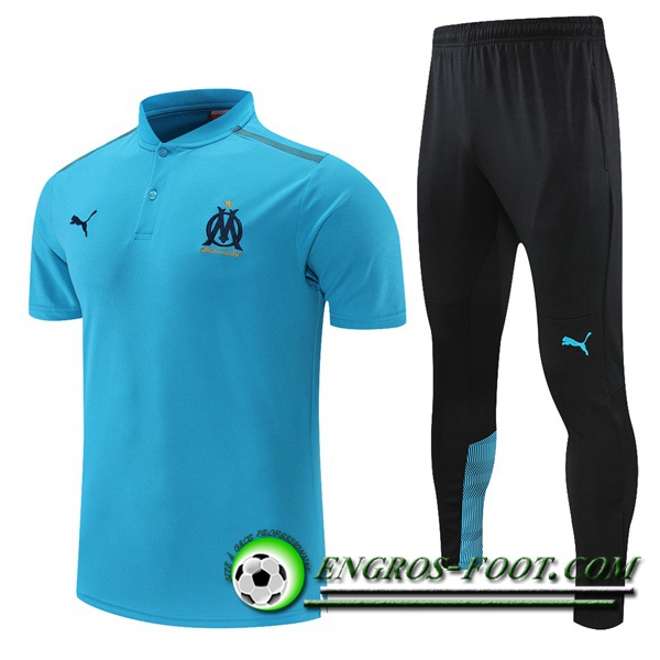 Ensemble Polo Marseille OM + Pantalon Gris/Bleu 2021/2022