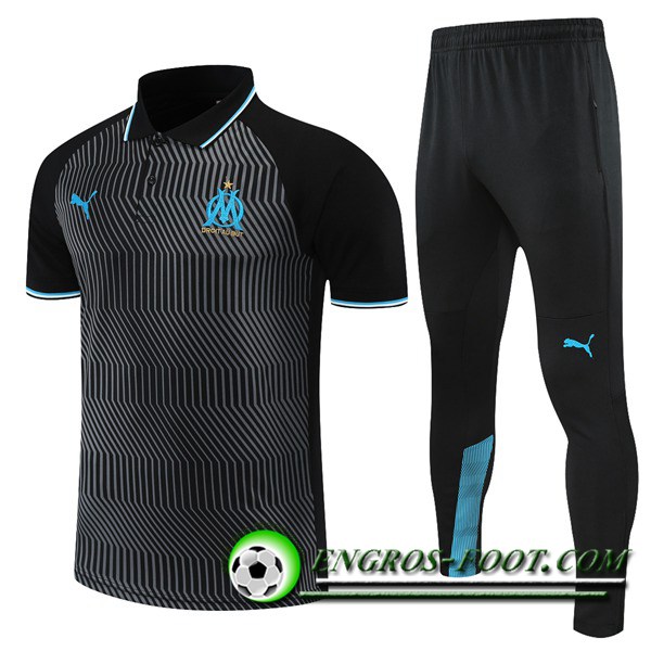 Ensemble Polo Marseille OM + Pantalon Gris/Noir 2021/2022