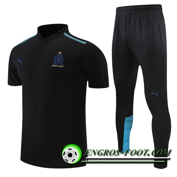 Ensemble Polo Marseille OM + Pantalon Noir/Bleu 2021/2022