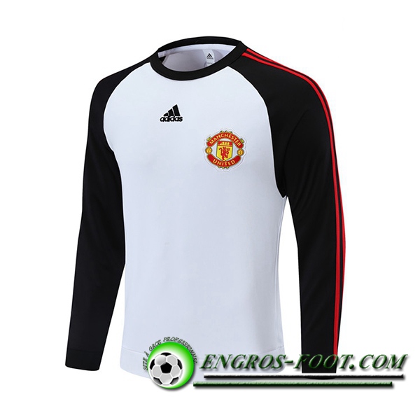 Sweatshirt Training Manchester United Blanc/Noir 2021/2022