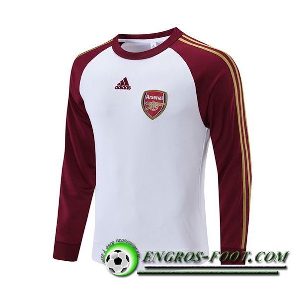 Sweatshirt Training FC Arsenal Blanc/Rouge 2021/2022