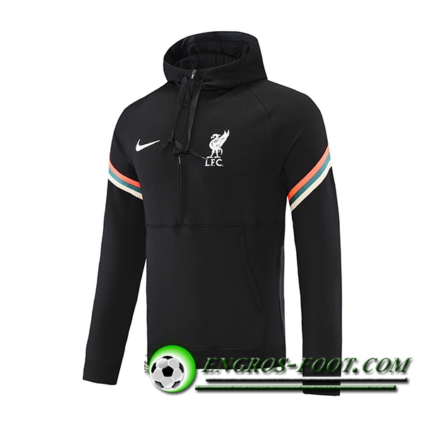 Sweatshirt Training Capuche FC Liverpool Blanc/Noir 2021/2022