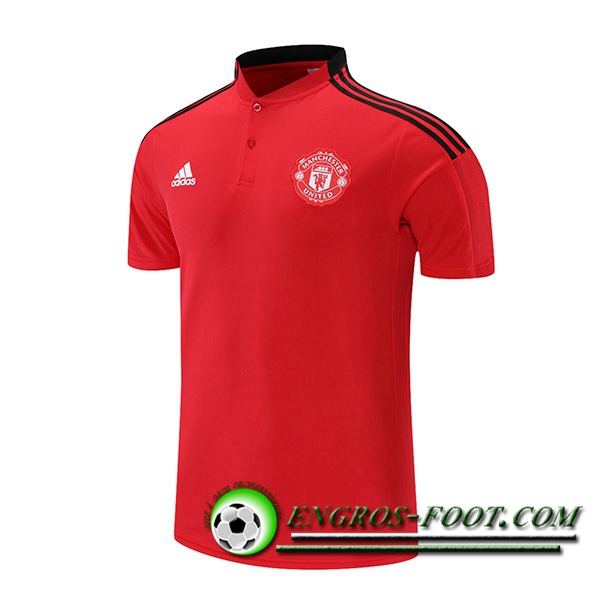 Polo Foot Manchester United Noir/Rouge 2021/2022