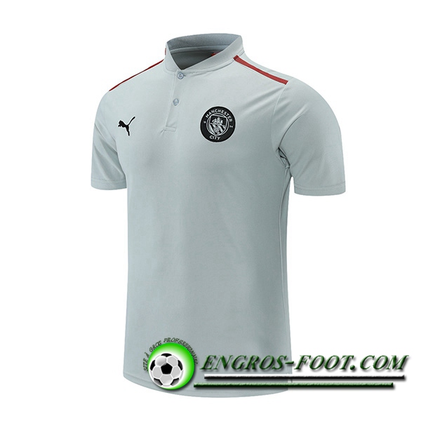 Polo Foot Manchester City Gris/Rouge 2021/2022