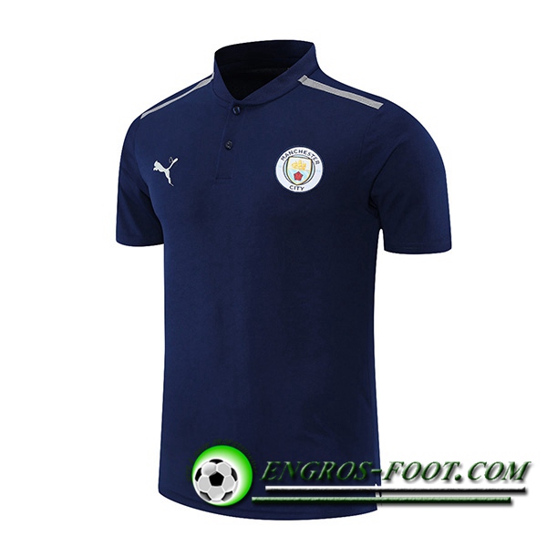 Polo Foot Manchester City Gris/Bleu Marin 2021/2022