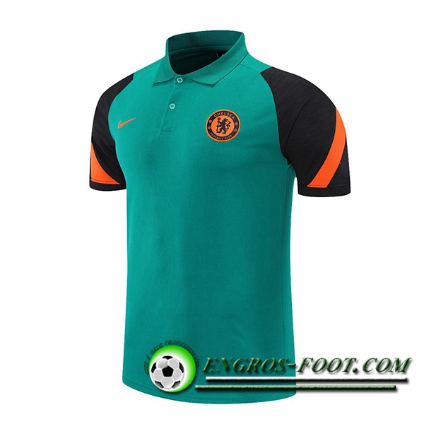 Polo Foot FC Chelsea Noir/Vert 2021/2022