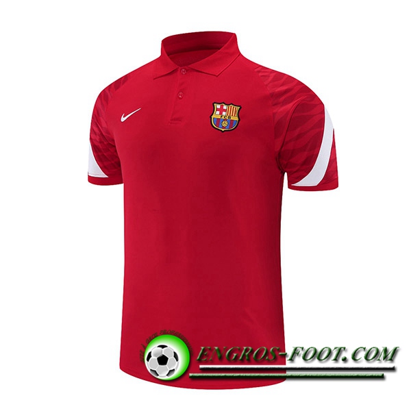 Polo Foot FC Barcelone Blanc/Rouge 2021/2022