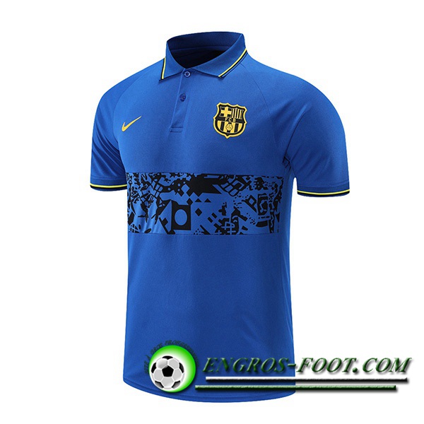 Polo Foot FC Barcelone Noir/Bleu 2021/2022 -01