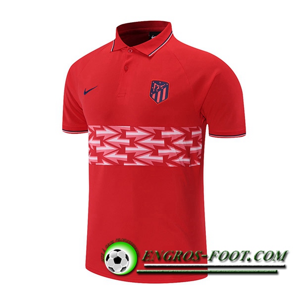 Polo Foot Atletico Madrid Blanc/Rouge 2021/2022