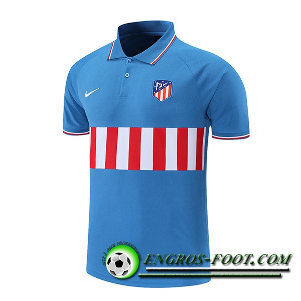 Polo Foot Atletico Madrid Bleu/Rouge/Blanc 2021/2022