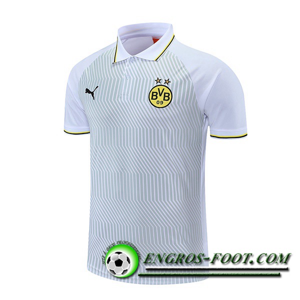 Polo Foot Dortmund BVB Blanc/GrisJaune 2021/2022