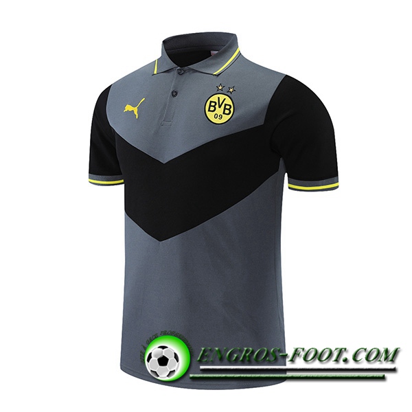 Polo Foot Dortmund BVB Noir/Gris 2021/2022