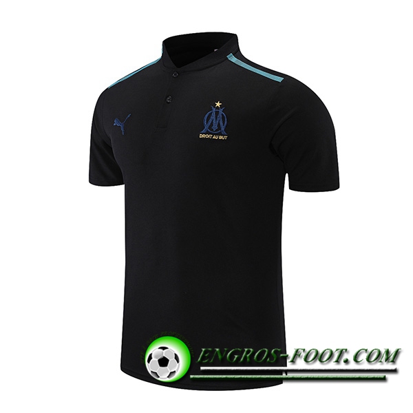 Polo Foot Marseille OM Noir/Bleu 2021/2022