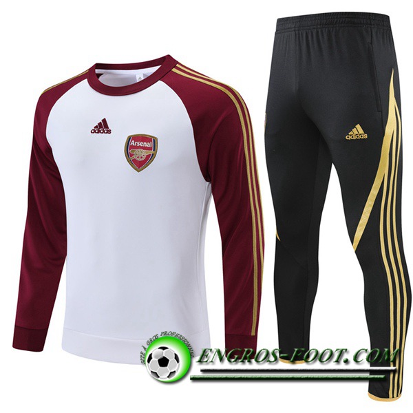 Ensemble Survetement de Foot FC Arsenal Blanc/Rouge 2021/2022