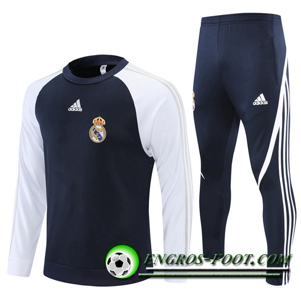 Ensemble Survetement de Foot Real Madrid Bleu Marin/Blanc 2021/2022