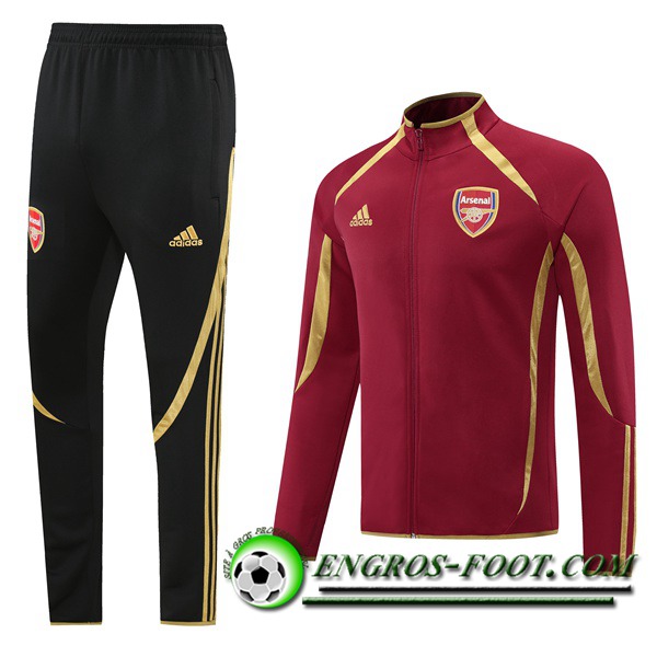 Ensemble Survetement de Foot - Veste FC Arsenal Rouge/Jaune 2021/2022