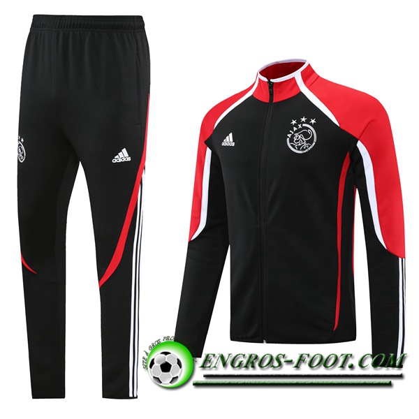 Ensemble Survetement de Foot - Veste AFC Ajax Rouge/Noir 2021/2022