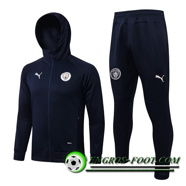 Ensemble Veste A Capuche Survetement - Veste Manchester United Bleu Marin 2021/2022