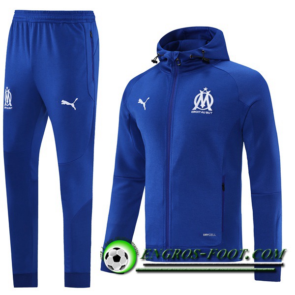 Ensemble Veste A Capuche Survetement - Veste Marseille OM Bleu Marin 2021/2022