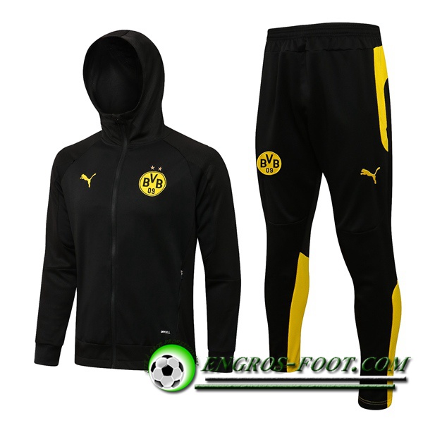 Ensemble Veste A Capuche Survetement - Veste Dortmund BVB Noir 2021/2022