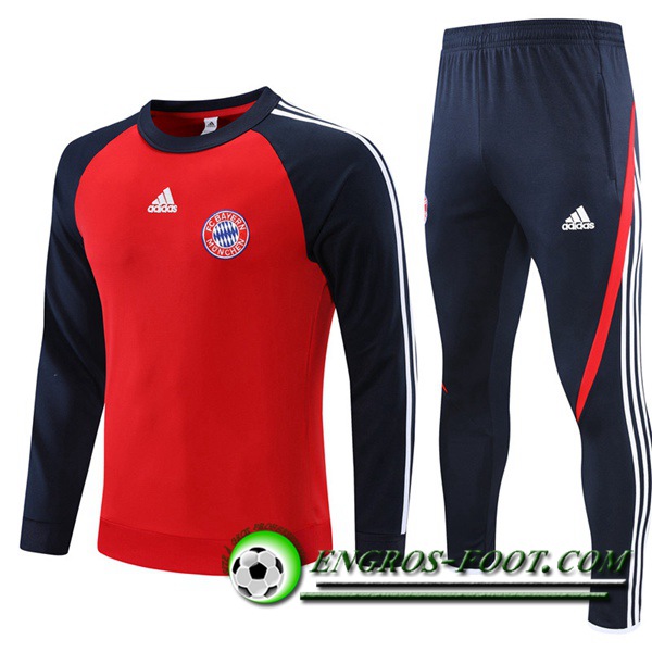 Ensemble Survetement de Foot Bayern Munich Enfant Rouge/Noir 2021/2022