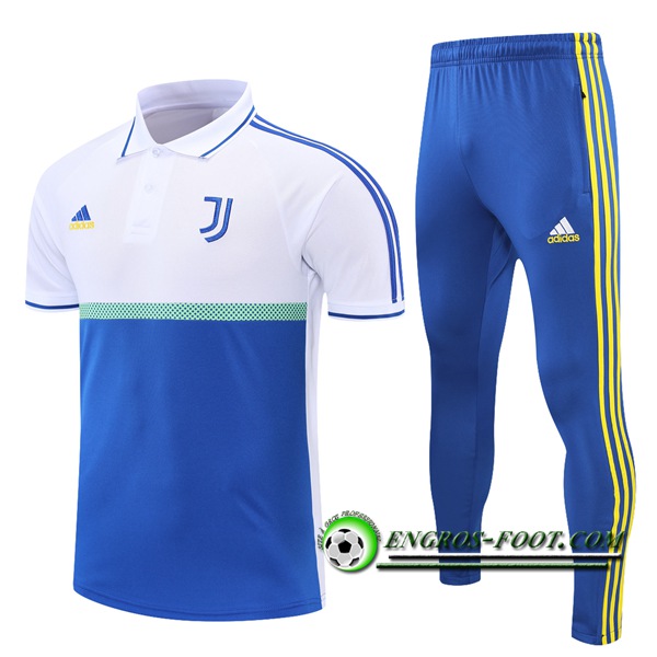 Ensemble Polo Juventus + Pantalon Blanc/Bleu 2021/2022