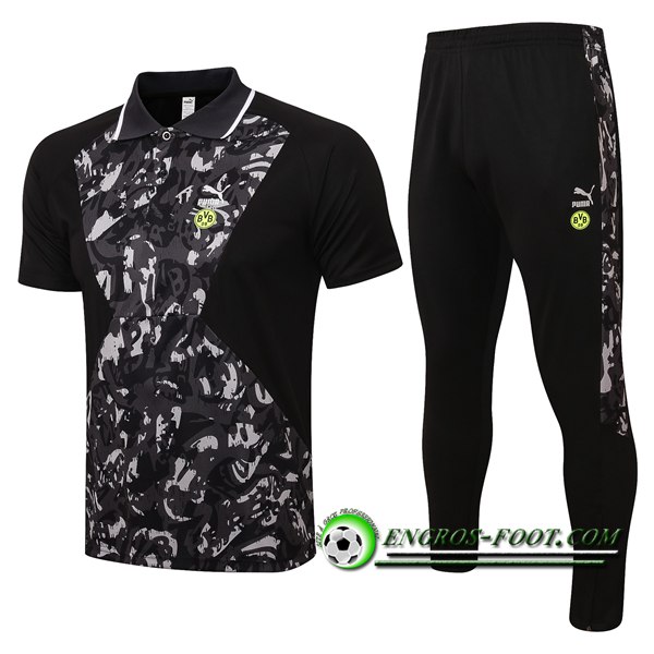 Ensemble Polo Dortmund BVB + Pantalon Blanc/Noir 2021/2022